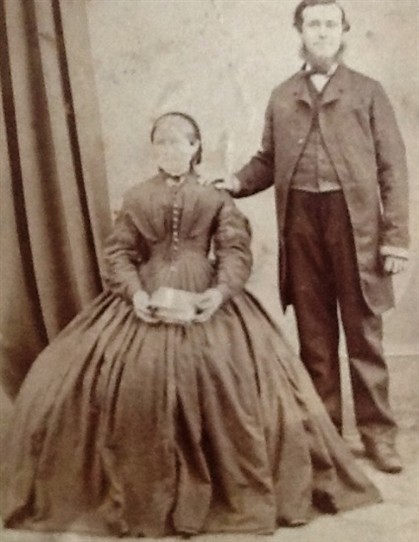 Photo:John Stein, foreman engineer at Addiewell Works, and his wife, c. 1860s.
