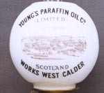 Photo:Lamp globe advertising Young's Paraffin Light and Mineral Oil Works